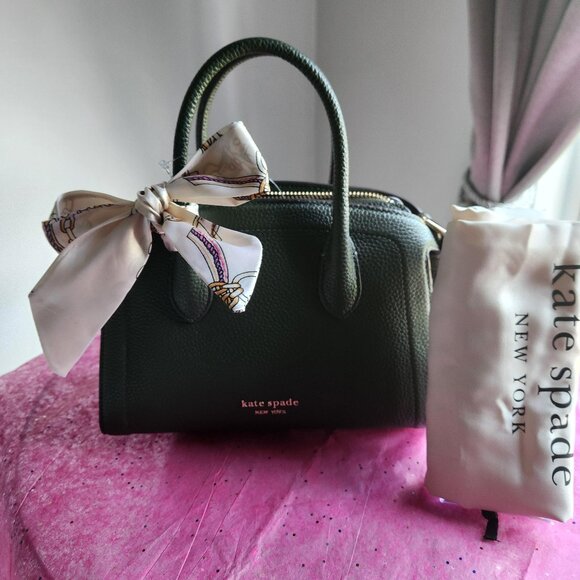 Kate Spade Olive Green Knott Bonsai Pebbled Leather Mini Satchel  5Pc Set NWT - Picture 5 of 14